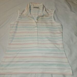 Nike Golf Off White Sleeveless Striped Sleeveless Top - Medium